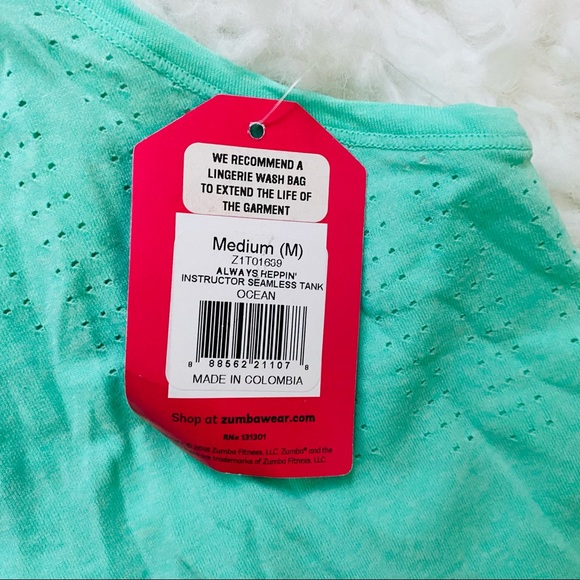 STRONG by Zumba Always Reppin’ Instructor Seamless Tank Ocean Sz M - Picture 6 of 12